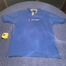 Vintage 90s Tommy Hilfiger Athletics Spell Out Polo Shirt - XL