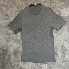 Lululemon Mens Heather Gray Performance Short Sleeve Shirt Mens Small Stretch