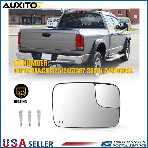 Passenger Side Heated Towing Mirror Glass For 05-09 Dodge RAM 1500 2500 3500