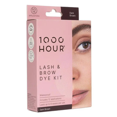 Eyelash & Brow Dye Kit 1000 Hour 12 Applications 6 Weeks Lasting Dark Brown