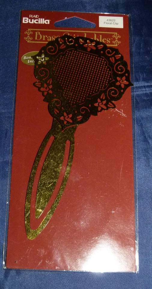 Bucilla Brass Stitchables X 3 Cross Stitch Bookmarks Floral Clip Butterfly Rose - Image 4 of 4