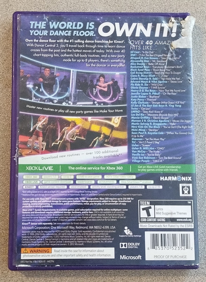 Dance Central 3 Xbox 360 Kinect Game 2012 | eBay