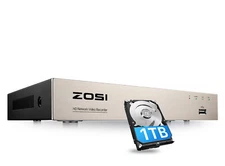 ZOSI 8CH 5MP PoE NVR H.265+ Home Security Remote Access Camera System 1TB HDD