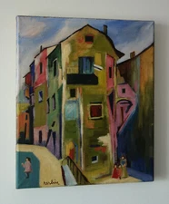 Rare unique Cubist French landscape painting, signed Herbin