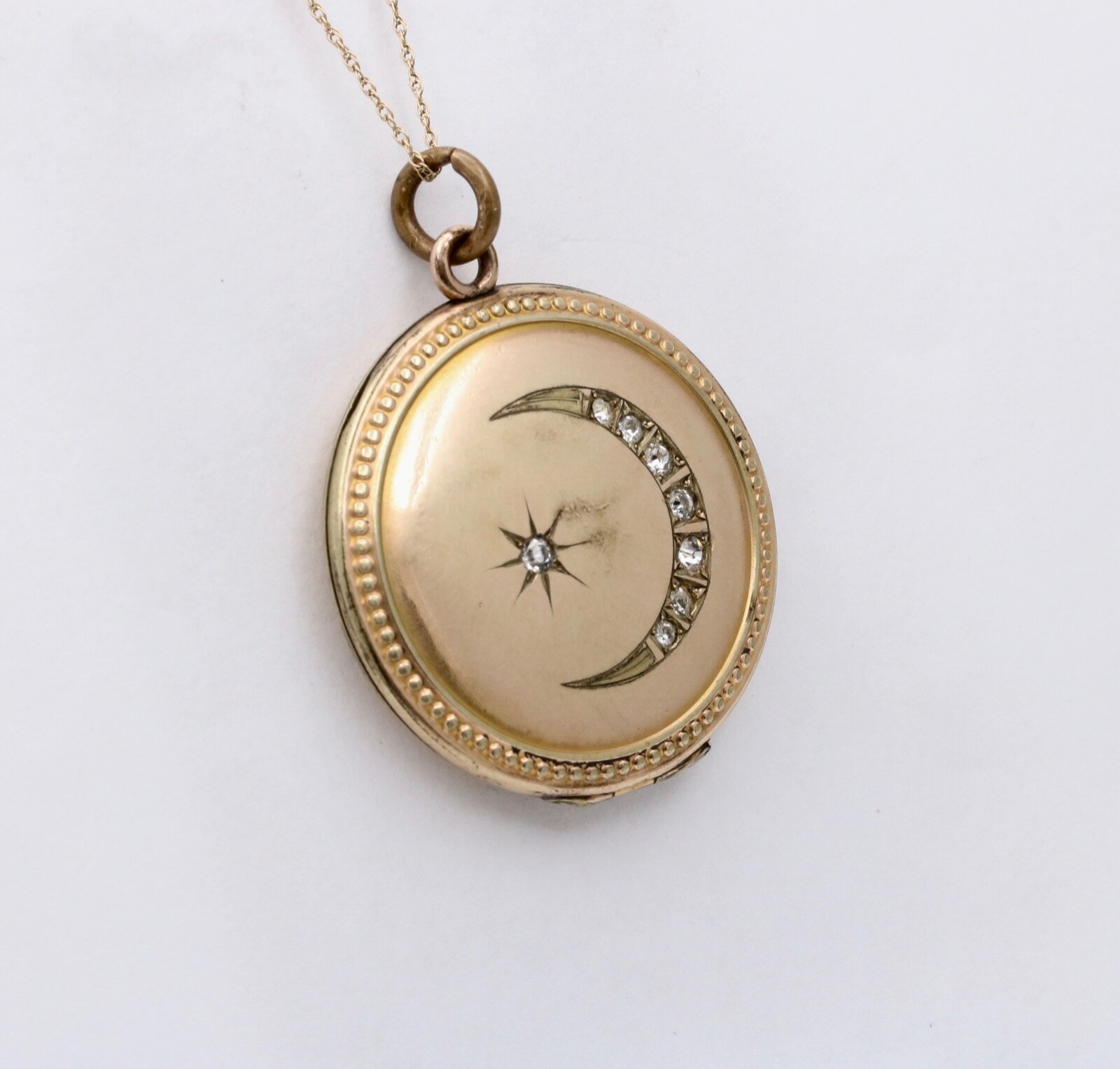 Antique Crescent & Star Gold Filled Locket Pendant | eBay