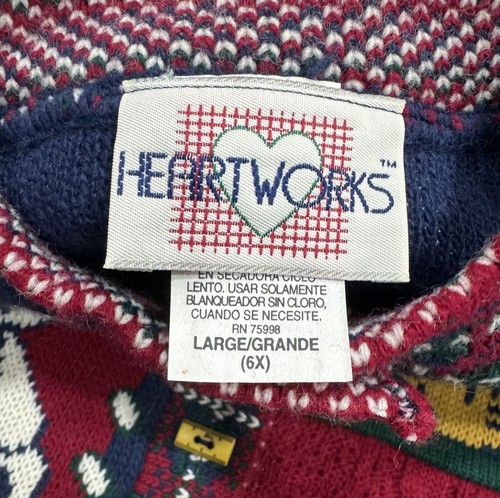 Suéter de Colección Heartworks Niños Grande Cuello Redondo Años 90 Tejido Clase Escolar Nuevo con Etiquetas - Imagen 6 de 11