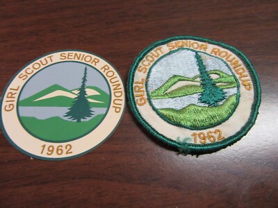 1962 Girl Scout Senior Roundup Pocket Patch & Stick on      c80