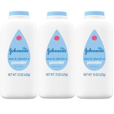 3 Pack Johnson Johnson  s Cornstarch Baby Powder with Aloe  Vitamin E 15 Oz