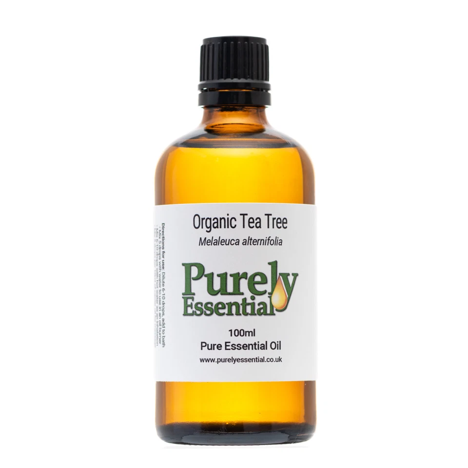 PURELY ESSENTIAL Organic Tea Tree Essential Oil 10ml 50ml 100ml 100% Pure & Natural, Purely