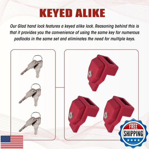 Yujanery Plastic, Glad Hand Lock,Keyed Alike, 3 Pack - Picture 3 of 5