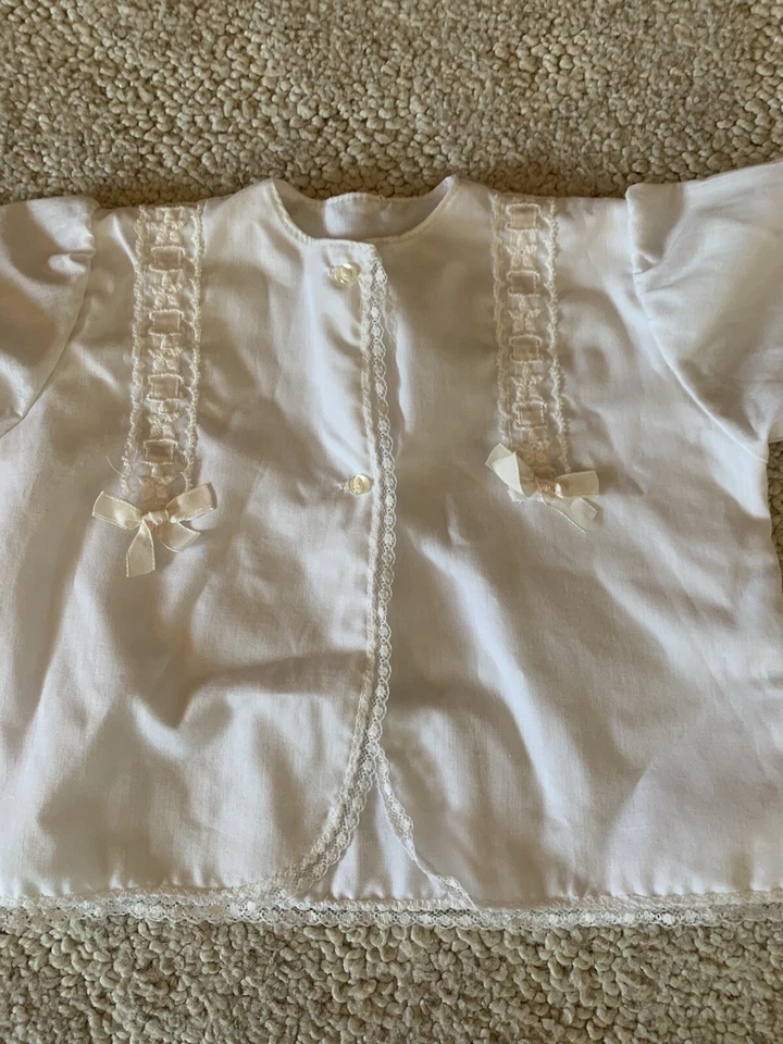 Vintage Two Piece Undergarment Set with Eyelet Lace Trim for medium baby 2 pc - Image 3 of 4