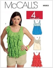 McCall's Sewing Pattern M5853 Misses Top Tank Top Pullover Sleeveless Sizes 4-10