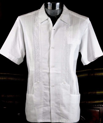 Guayabera 100 Lino Camisa Para Hombre Mexico Cami Boda Botones 5 De Mayo Nuevo Con Etiquetas Ebay