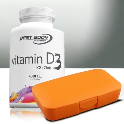 Best Body Nutrition Vitamin D  80 Tabletten + Pillenbox orange 172,50 /kg