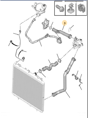 Tubo Acqua Plastica 3RG INDUSTRIAL OEM 1351VF | Compatibile Con Mini E Peugeot 207 | Ricambio Motore - 2