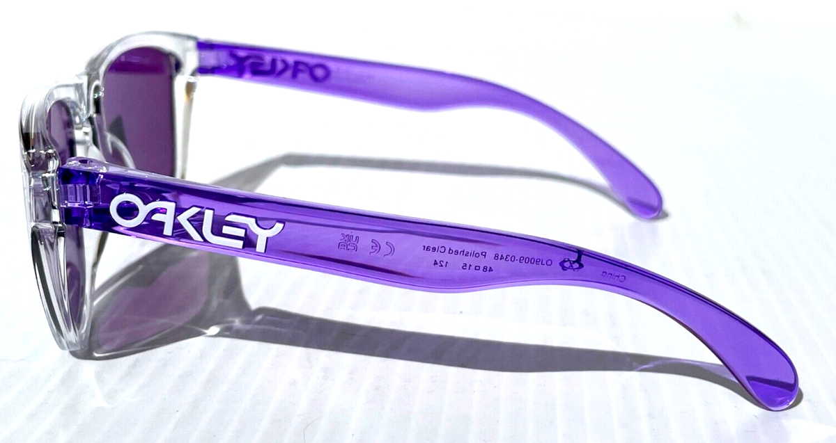NEW Oakley FROGSKINS XXS Shiny Clear PRIZM Violet YOUTH Sunglass