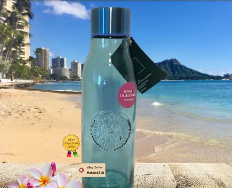 Brand NEW Starbucks 2021 Hawaii Exclusive Recycled Glass Water Bottle Spain 20oz