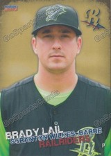 2016 Scranton Wilkes Barre RailRiders Brady Lail RC Rookie NY Yankees