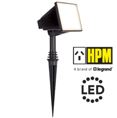 HPM 12V LED Garden Light Floodlight 1W Warm White 3000K IP44 DIY Black - Lilo