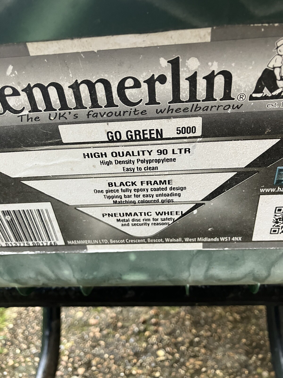 Haemmerlin Wheelbarrow, Green Plastic 90litre eBay