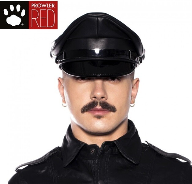 Prowler Red Leather Military Cap Black 