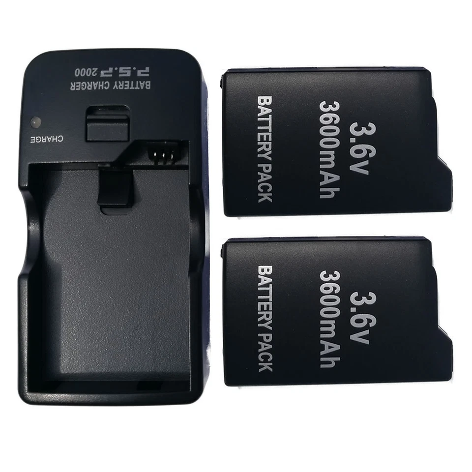 TWO Replacement Battery W/ Charger for Sony PSP PSP-110 PSP110 PSP-1000 FAT Game - image 2 of 4