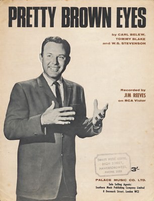 Pretty Brown Eyes - Jim Reeves - 1962 Sheet Music