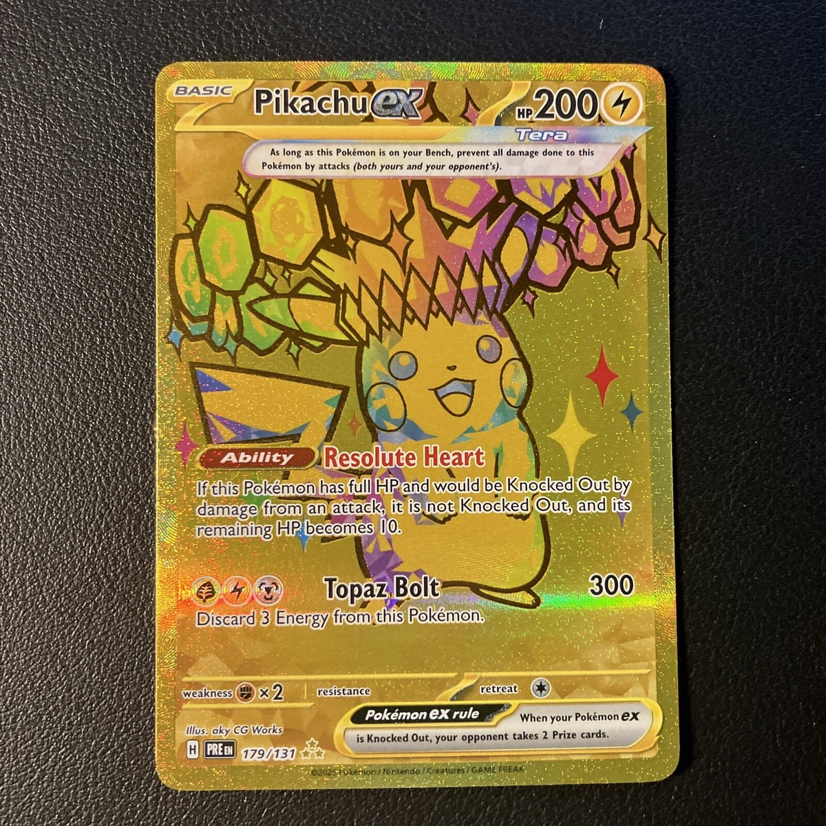 Pikachu ex 179/131 - Gold Hyper Rare - Pokémon TCG: Prismatic