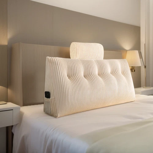 Bett-Rückenkissen Großes Bettkeilkissen Rückenstütze Beinhöhe mit Nackenkissen - Bild 19 von 28
