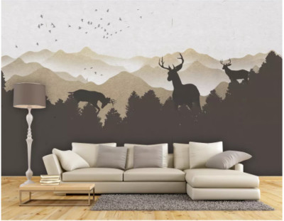 3D Black Fawn ZHUA4798 Wallpaper Wall Murals Removable Self-adhesive Zoe
