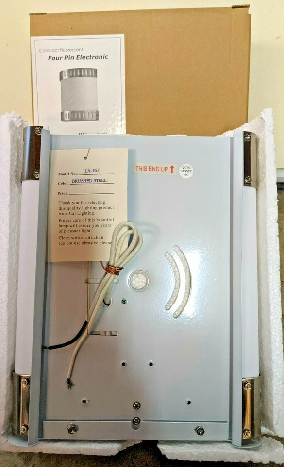 LA-161 Compact Fluorescent 4 Pin Electronic Brushed Steel Wall Lamp+Ushio Lights - Image 2 of 4