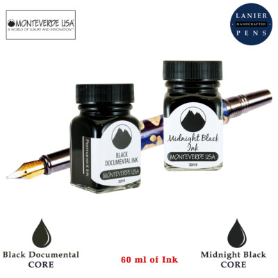 Monteverde 60ml Core Ink Bottle (30ml Black Documental, 30ml Midnight Black)