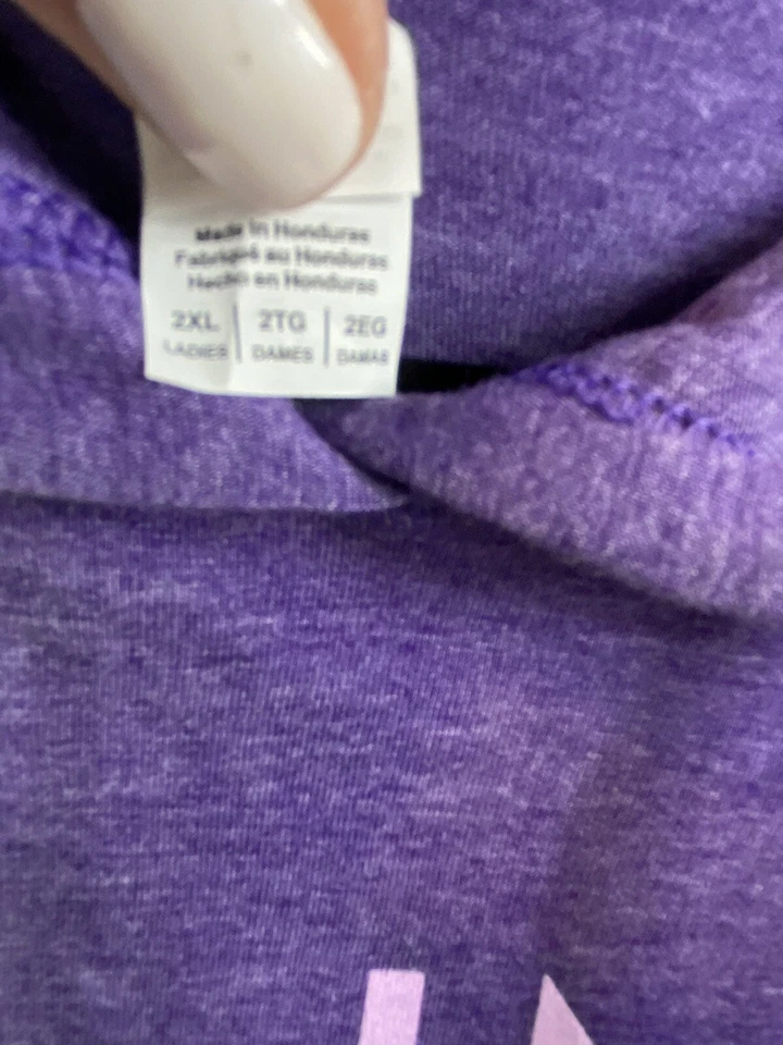 Yunque Púrpura Sudadera con Capucha Algodón Manga Larga Cuello Redondo Top Mujer Talla 2XL Foto 3 de 4