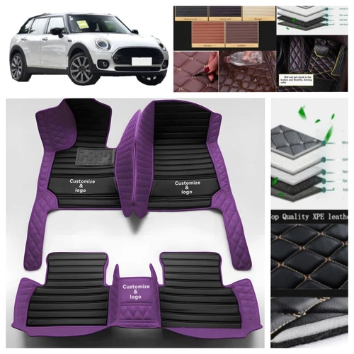 For Mini Cooper Clubman 2008-2020 Car Floor Mats PU Leather All Weather Rugs - Foto 1 di 38
