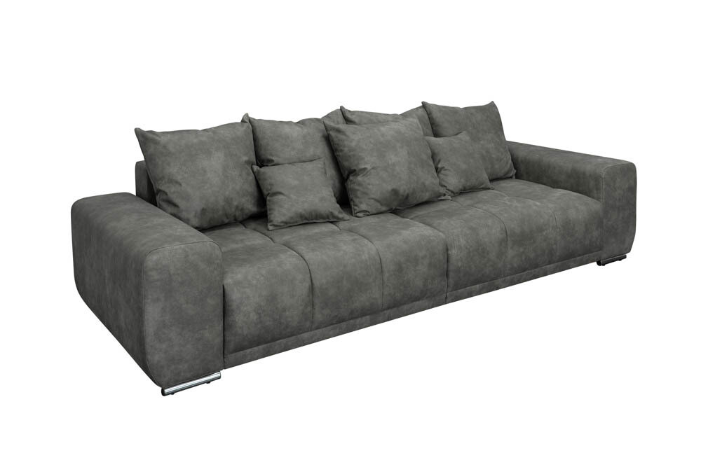Modernes XXL Sofa ELEGANCIA 280cm Grau inkl. Kissen BigSofa MegaSofa