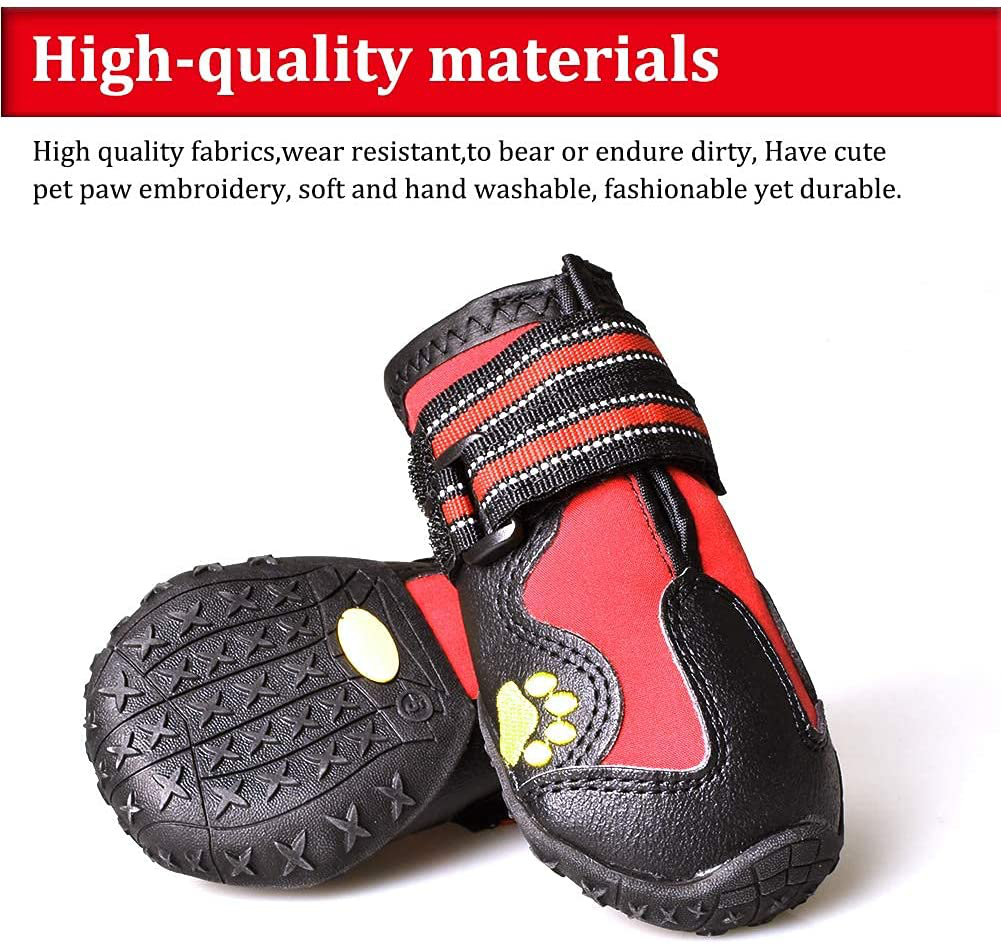 Image 11 - Boots for Dogs Non-Slip Waterproof Booties Outdoor Shoes 4pc ADJUSTABLE easy put