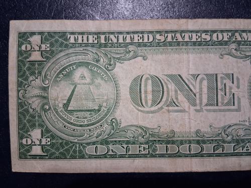 1935E RARE ERROR DOLLAR BILL SILVER CERTIFICATE BLUE SEAL CRISP CONDITION - Picture 7 of 7