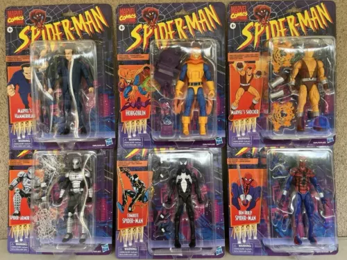 Marvel Spider-Man Legends Retro Wave 2 Juego de 6 figuras Hasbro SELLADAS DE FÁBRICA