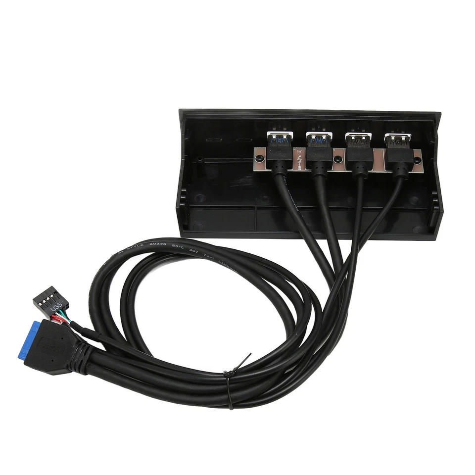 5.25in USB 3.0 Front Panel Hub 4 Ports 5Gbps High Speed 19pin USB Front Pane NEW - Bild 4 von 4