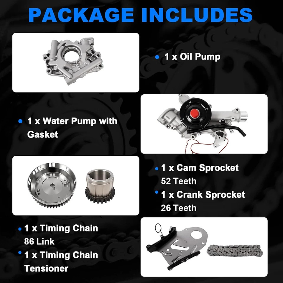 5.7L Hemi Timing Chain Kit Water Pump and Oil Pump For 2003-2008 Dodge Ram 1500 - Изображение 3 из 4