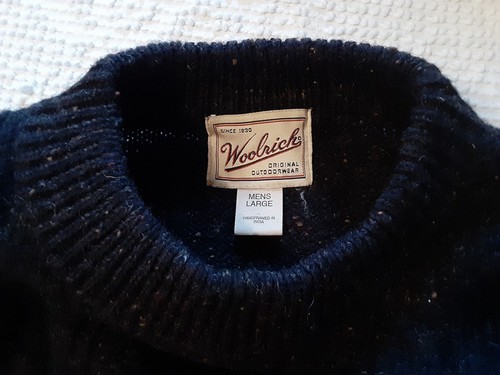 Vintage Woolrich Nottingham Ragg Wełna Argyle Sweter Duży Granatowy Brązowy Marl - Zdjęcie 2 z 12