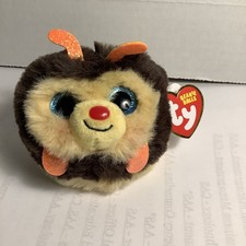 TY Puffies (Beanie Balls) Plush - ZINGER the Bumble Bee (3 inch) - New MWMTs