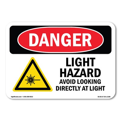 UV Light Hazard Avoid Looking ANSI Danger Sign Metal Plastic Decal