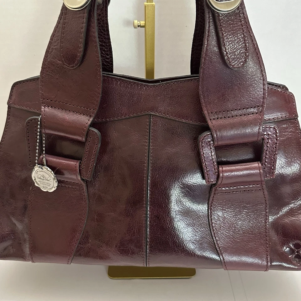 Patricia Nash Beuxvellas Burgundy Leather Satchel - Image 2 of 4