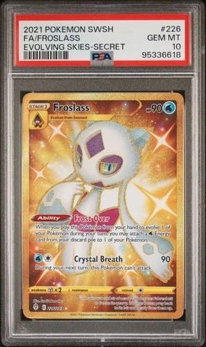 2021 Pokemon SwSh Evolving Skies Froslass Gold 226/203 PSA 10 Gem Mint