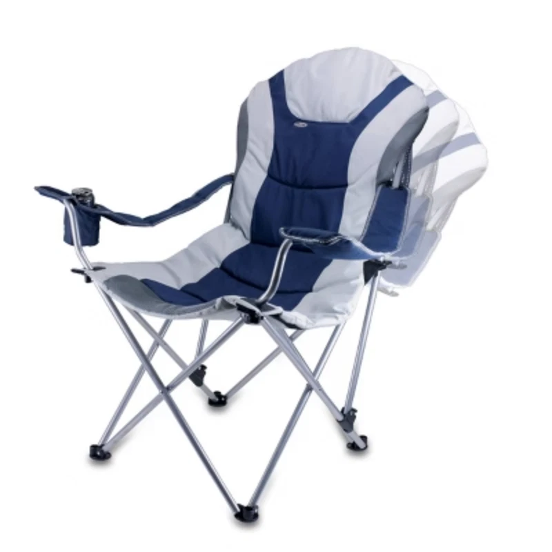 MLB Milwaukee Brewers Reclining Camp Chair - Navy Blue with Gray Accents - Image 2 of 4