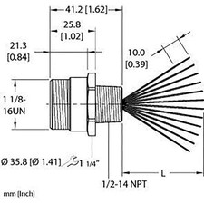 1PC TURCK RSF 126-0.3M/14.5/NPT Connector, 1-1/8-16 Male Receptacle, 12 Wir