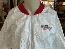 Vintage 90s Blockbuster Video Fame 7 Tyvek Bomber Jacket New Horizons Home 1995