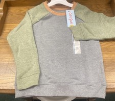 CAT & JACK KIDS 5T Long Sleeve SWEATSHIRT Gray Green Orange  Cotton Blend