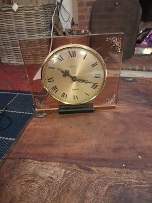 Vintage Retro Manteluhr, Bentima Kamin Quarz, funktioniert 